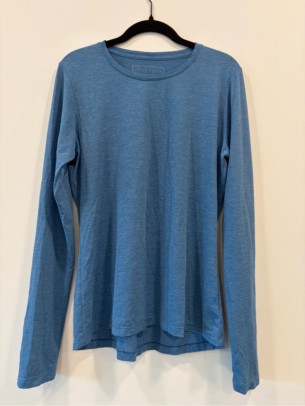 ANETIK Men’s Roots Tech Long Sleeve Shirt Blue Heather UPF 30+ Size M